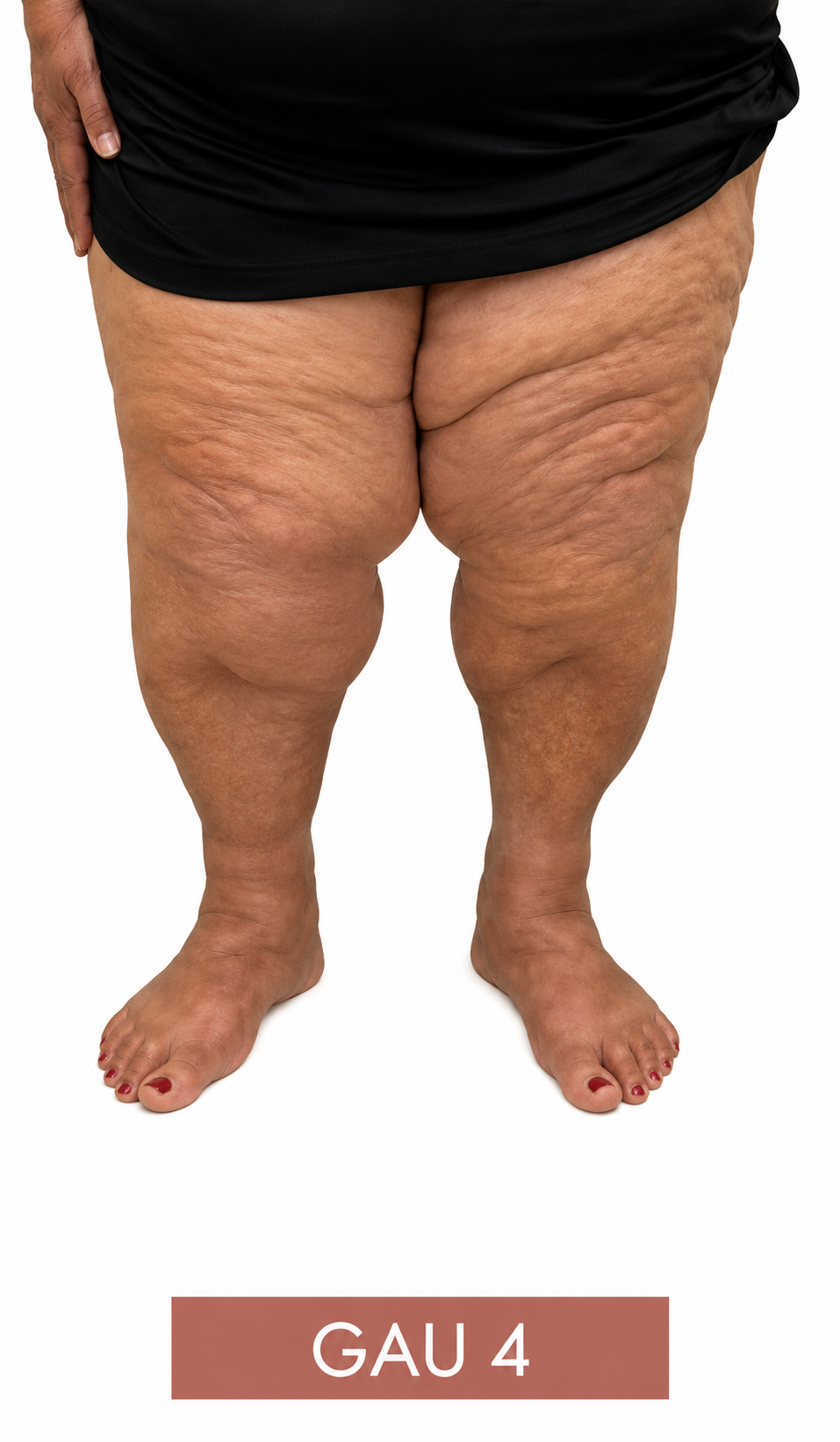 Ilustração clínica do lipedema Grau 4